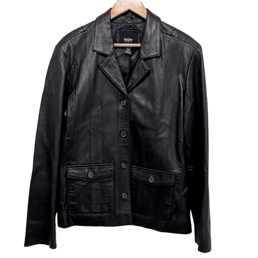 MOSSIMO Vintage Y2K Black Leather Jacket Size XL